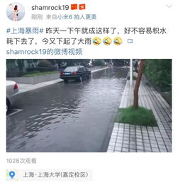 台风过境暴雨袭击上海，开车如开船